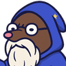 Moleses, the Voter Guider's nearly blind mole wizard mascot, squinting through thick glasses
